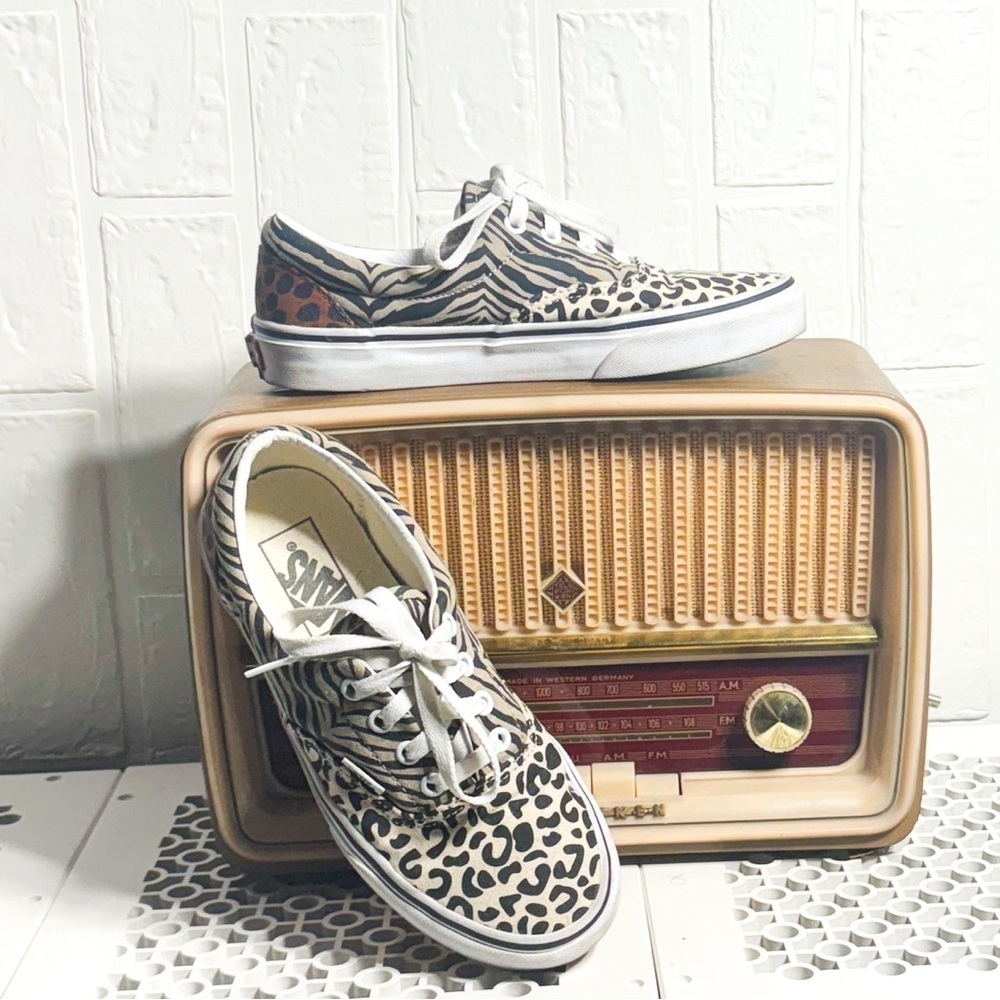 Vans Women's Era Safari Leopard/zebra Multicolor Skate Shoes Sneakers